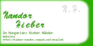 nandor hieber business card
